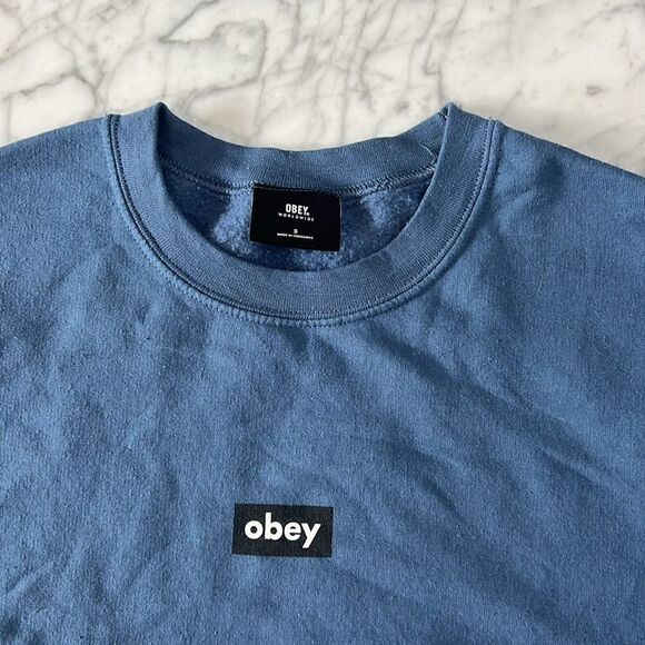 OBEY Logo Crewneck Sweatshirt Sz Small - Picture 2 of 6